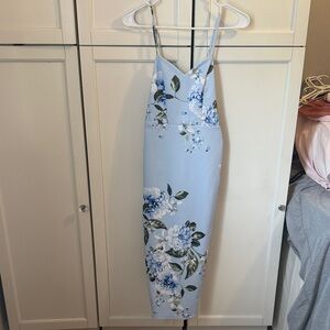 ASOS Light Blue Floral Midi Dress NWT